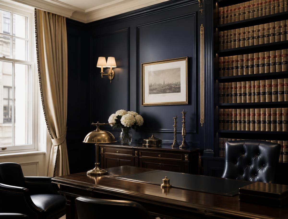 Quantum Legal chambers with panelled walls and law reports